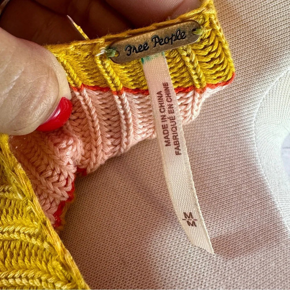 Free people just my stripe pullover sweater over-sized sz medium 100% cotton - Picture 6 of 8